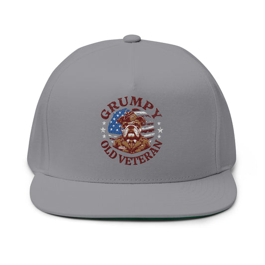 Grumpy Old Veteran Snapback Cap | Embroidered Hat for Veterans | Military Gifts | Dad Hat | Patriotic Apparel | Custom Caps