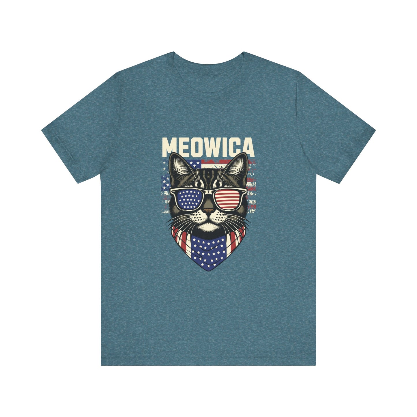 Patriotic Cat T-Shirt, Fun Animal Tee, Unisex Graphic Tee, Fourth of July Shirt, Gift for Cat Lovers, Casual Summer Wear