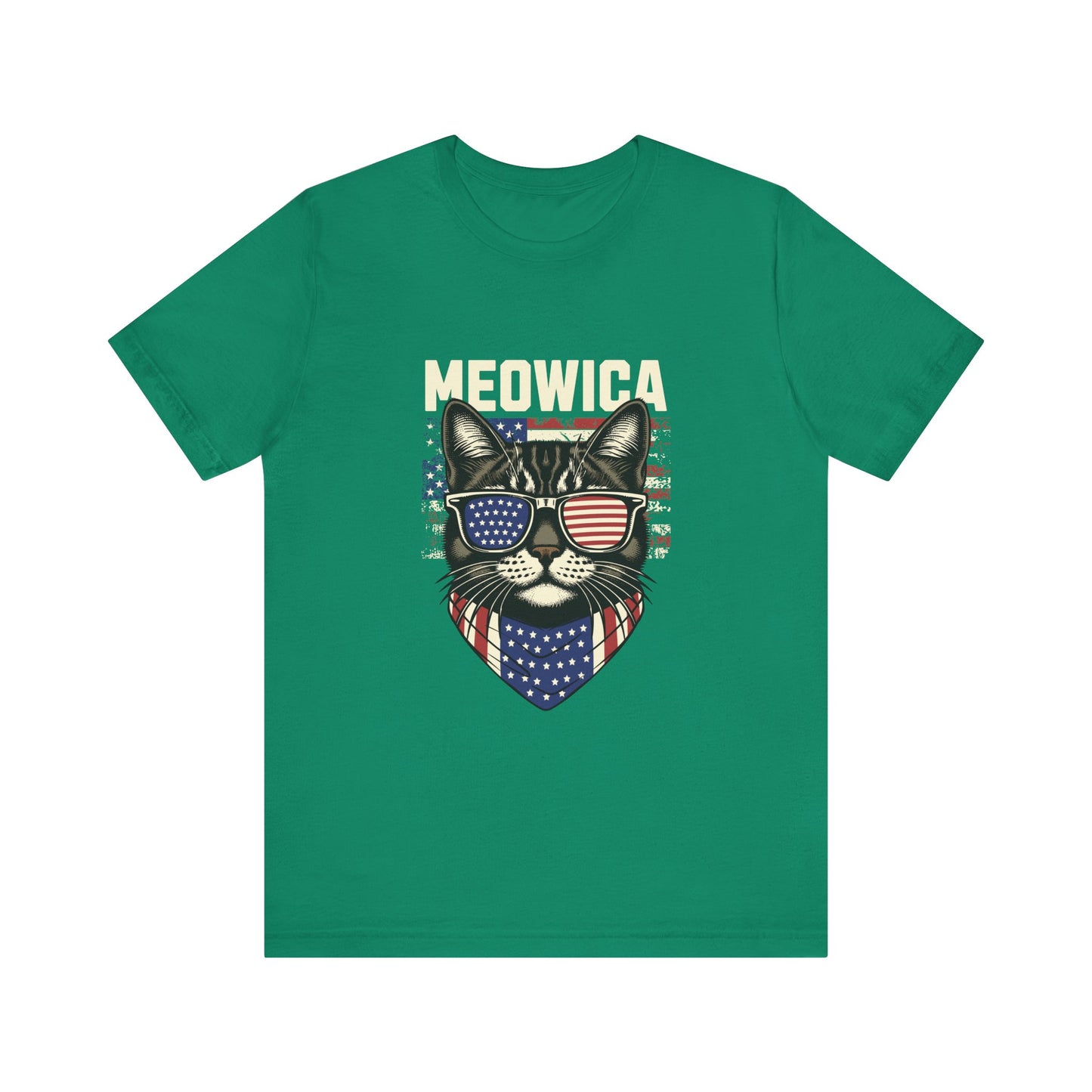 Patriotic Cat T-Shirt, Fun Animal Tee, Unisex Graphic Tee, Fourth of July Shirt, Gift for Cat Lovers, Casual Summer Wear