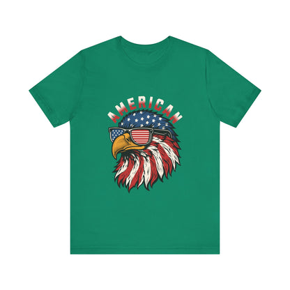 American Eagle Graphic Tee, Patriotic T-Shirt, Unisex Short Sleeve Top, Summer Casual Wear, Fourth of July Shirt, Eagle Lover Gift