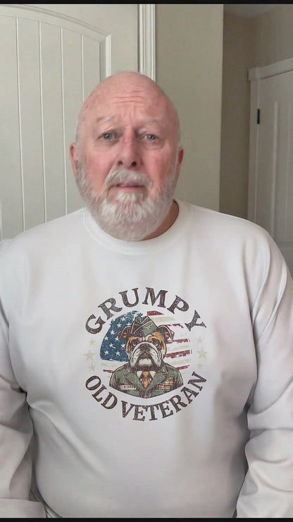 Grumpy Old Veteran Sweatshirt, Cozy Gift for Veterans, Patriotic Apparel, Casual Wear, Holiday Gift Ideas